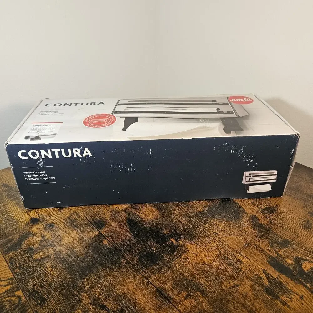 Emsa Contura Stainless Steel 3 in 1 Kitchen Triple Roll Dispenser Foil Holder